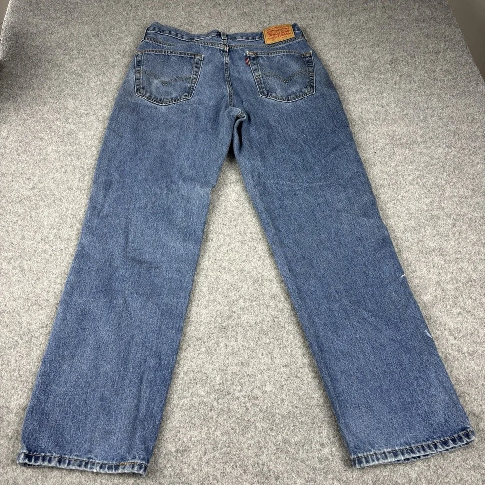 Levi's 505 Jeans‎ Mens 34x34 Straight Leg Medium Wash Work Painters Blue Denim
